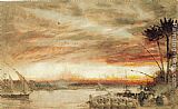 Albert Goodwin Canvas Paintings - A Nile Sunset